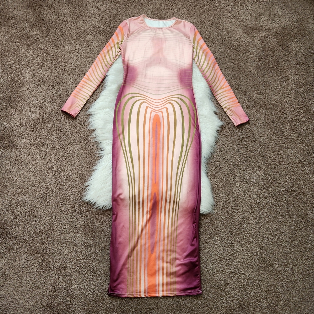 SHEIN Bodycon Heat Map Dress